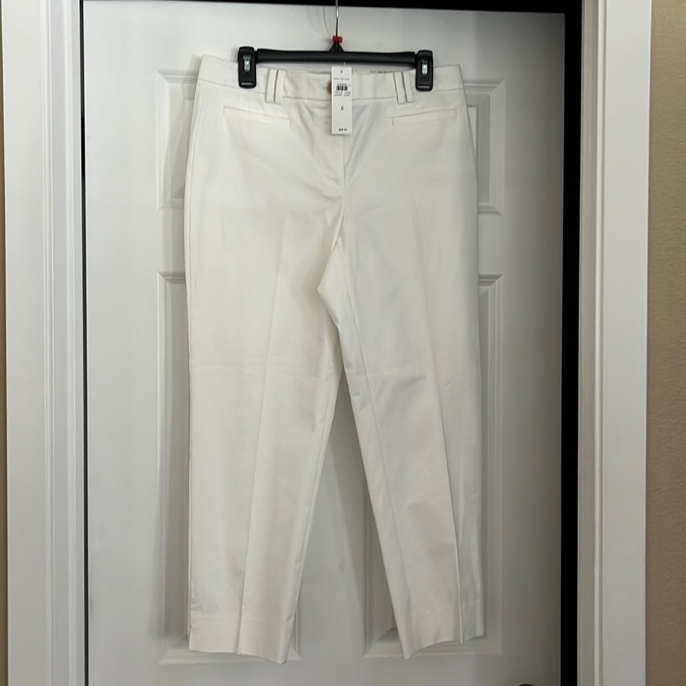 Ann Taylor Cotton Crop White Slack Pants NWT